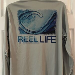 Men’s Reel Life Long Sleeve Performance Shirt Wave Small